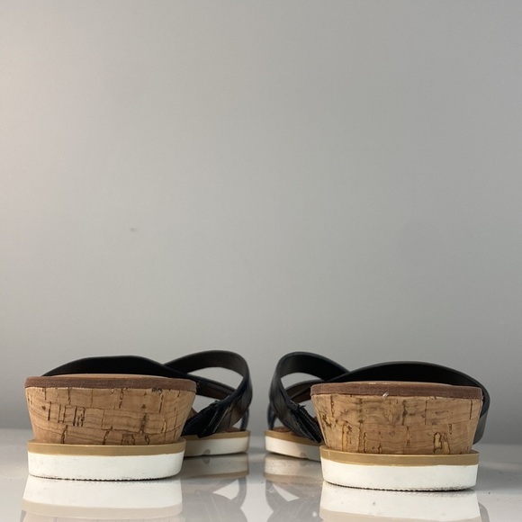 Nine West Black Dallan Slide Mini Wedge Sandals Size 8.5 - Picture 6 of 15